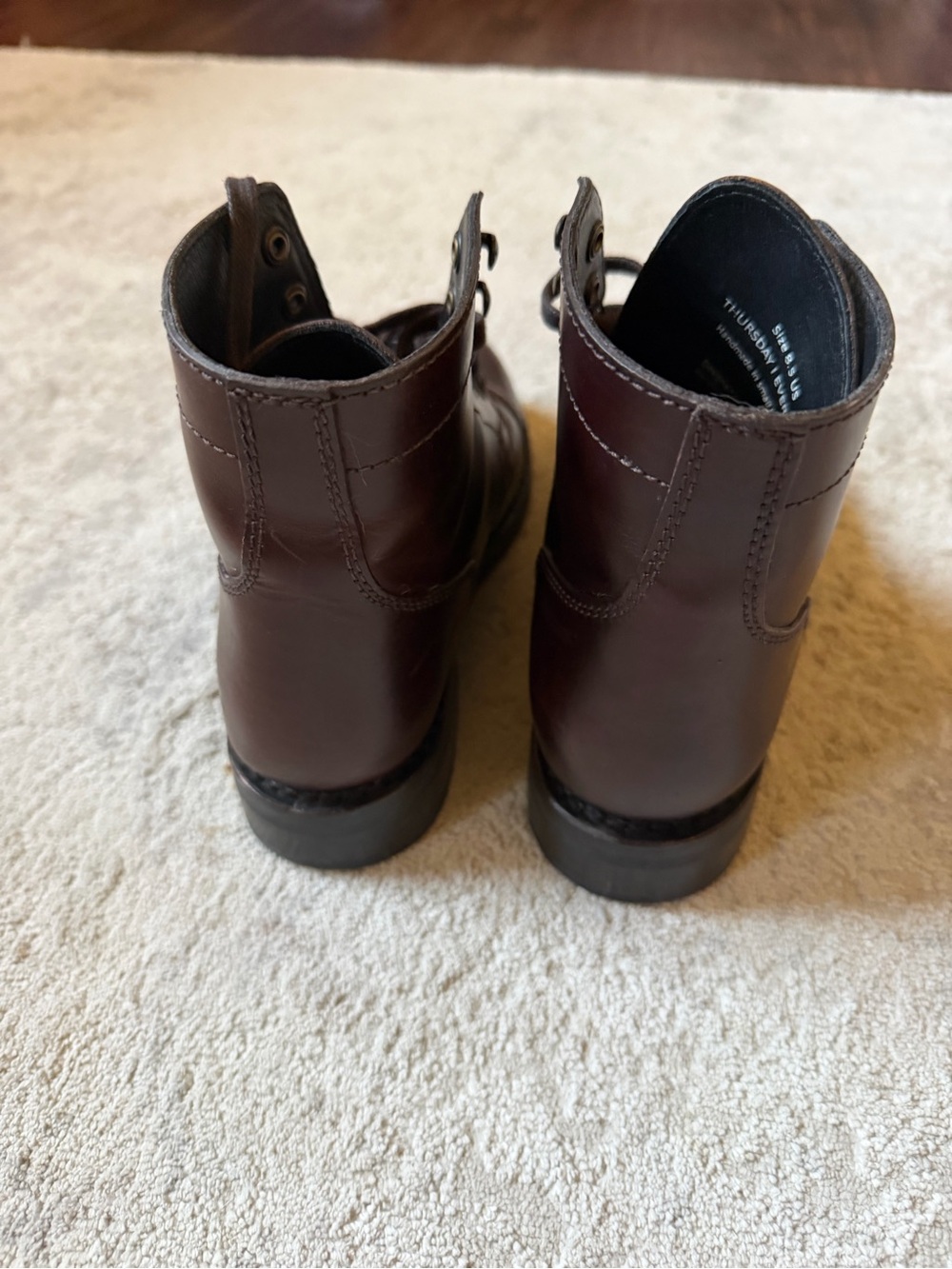 Thursday Boot Company Brown Leather Lace-Up Ankle Boots “Captain” Model - Picture 5 of 6